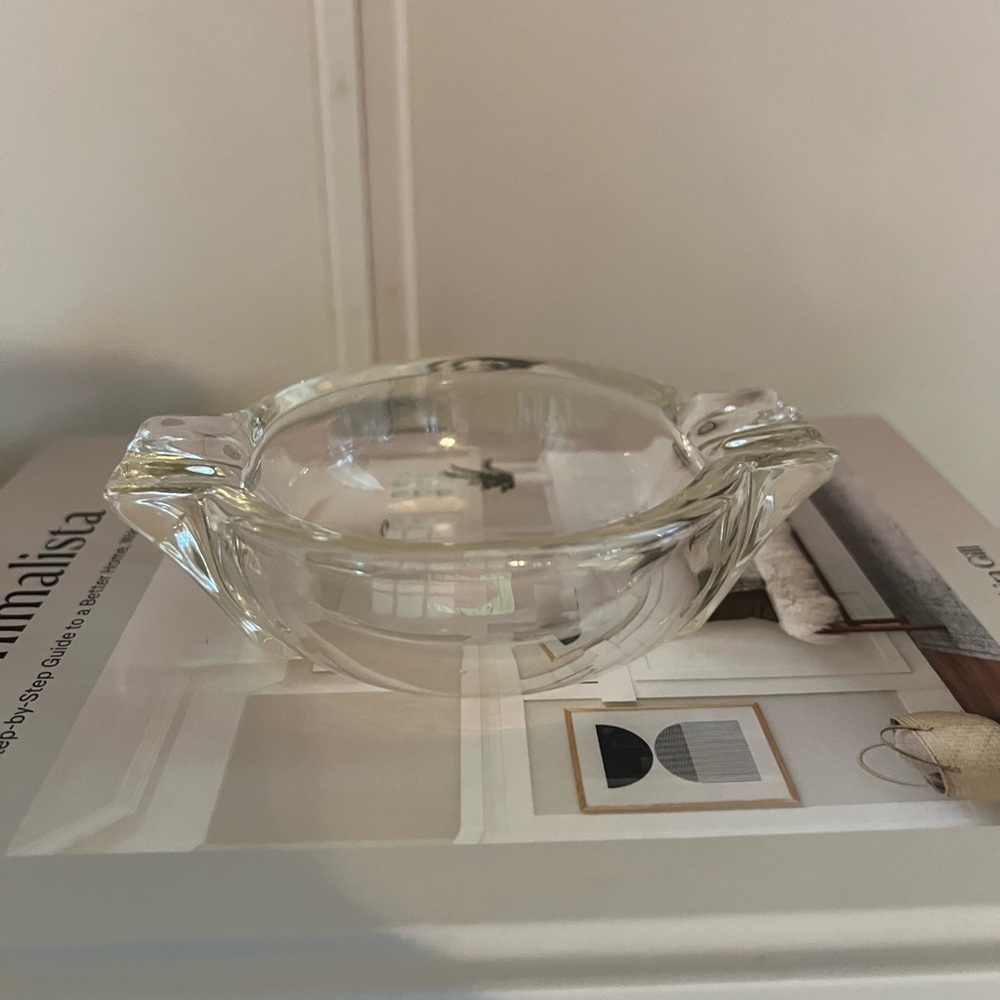 Vintage Federal Clear King Art Deco style glass ashtray